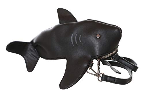 Kawaii-Story LB-197-3 Schwarz Hai Shark Fisch Trend Damen Kunstleder Schulter Schulter Tasche Scherz von Kawaii-Story