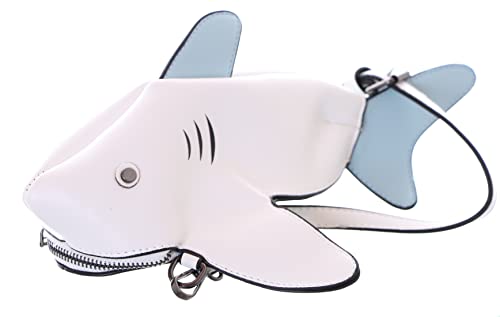 Kawaii-Story LB-197-4 Weiß Hai Shark Fisch Trend Damen Kunstleder Schulter Schulter Tasche Scherz von Kawaii-Story