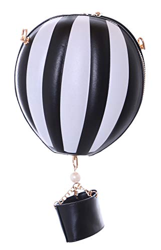 Kawaii-Story LB-6015-3 Schwarz Weiß Heißluftballon Trend Party Umhänge Damen Tasche Kettenriemen von Kawaii-Story