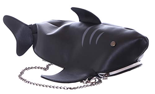 Kawaii-Story LB-6034-1 Schwarz Riesen Hai Fisch 42cm Shark Trend Party Rucksack Umhänge Tasche Kettenriemen von Kawaii-Story