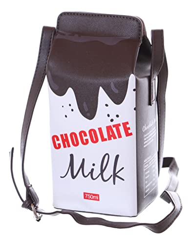 Kawaii-Story LB-6075-2 Braun Chocolate Milk Milchpackung Form 25cm Schulter Tasche Damen Pu von Kawaii-Story