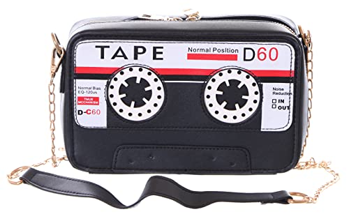 Kawaii-Story LB-6076-2 Schwarz Kassetten Walkman Form Retro 18cm Schulter Tasche Damen Pu Kawaii-Story LB-6076-2 Schwarz Kassetten Walkman Form Retro 18cm Schulter Tasche Damen Pu von Kawaii-Story