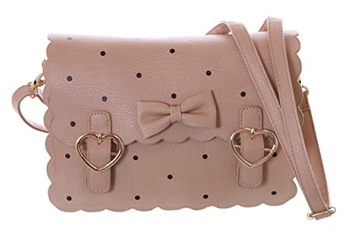 Kawaii-Story LB-6083-1 Beige Cookie Schleife Herz Schnalle Pastel Goth Tasche 24x7x17cm Pu von Kawaii-Story