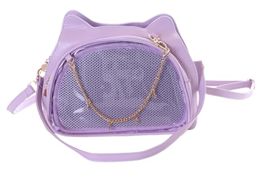 Kawaii-Story LB-6148-1 Katze Cat Y2K duchsichtiges Fach zum Schmücken, Lolita Pastel Goth Damen Schulter Tasche 25x17x9cm Pu Lila Kawaii-Story LB-6148-1 Katze Cat Y2K duchsichtiges Fach zum Schmücken, Lolita Pastel Goth Damen Schulter Tasche 25x17x9cm Pu Lila von Kawaii-Story