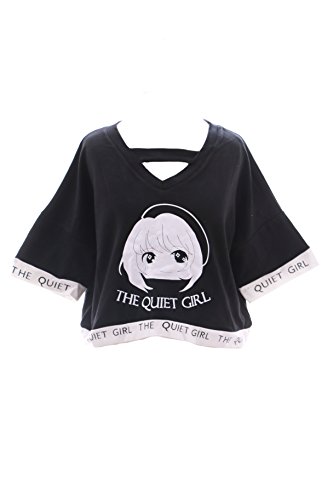 Kawaii-Story TP-53 Manga Chibi Girl Gesicht schwarz Punk Visuel Kei Japan T-Shirt Harajuku von Kawaii-Story