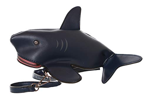 LB-197-1 Blau Hai Shark Fisch Trend Damen Kunstleder Schulter Schulter Tasche Scherz von Kawaii-Story