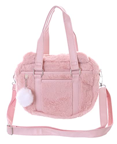 LB-7074-2 Rosa Plüsch mit Ohren Messenger 25cm Trage Damen Lolita Tasche Pastel Goth Harajuku von Kawaii-Story