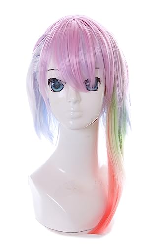 TM-1451 Rosa Lila orange grün bunt kurz Haar für Lucyna Kushinada Cosplay Perücke Wig Anime Manga von Kawaii-Story
