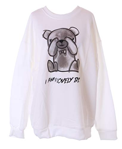 TS-256 Weiß Teddy Bär Augen zu Grafik Sweatshirt Pullover Harajuku Kawaii TS-256 Weiß Teddy Bär Augen zu Grafik Sweatshirt Pullover Harajuku Kawaii von Kawaii-Story