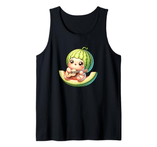 Süßes Wassermelone Baby Gitarre Sommergefühle Tank Top von Kawaii Wassermelone Baby Gitarre Musik Sommer