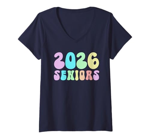 Damen Jahrbuch „Jahrgang 2026 Seniors Almost There“, 12 Jahre T-Shirt mit V-Ausschnitt Damen Jahrbuch „Jahrgang 2026 Seniors Almost There“, 12 Jahre T-Shirt mit V-Ausschnitt von Kawaii We Run School Party Team Senior Final Level