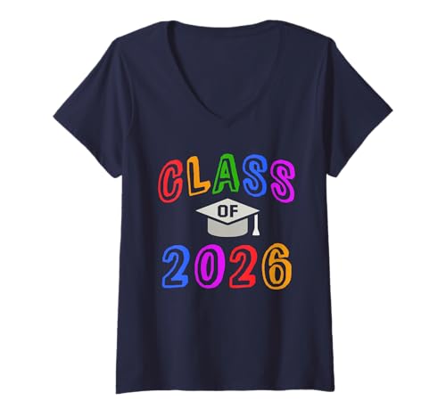 Damen Lustiges Jahrbuchteam der Senioren von 2026, Fast da T-Shirt mit V-Ausschnitt Damen Lustiges Jahrbuchteam der Senioren von 2026, Fast da T-Shirt mit V-Ausschnitt von Kawaii We Run The School Team Senior Final Level
