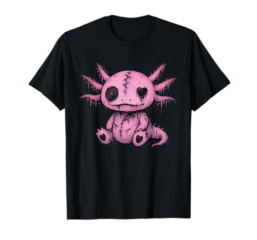 Kawaii Pastel Goth Cute Creepy Axolotl Gothic Girl Horror T-Shirt von Kawaii Y2K Creepy Goth Axolotl Anime Girl