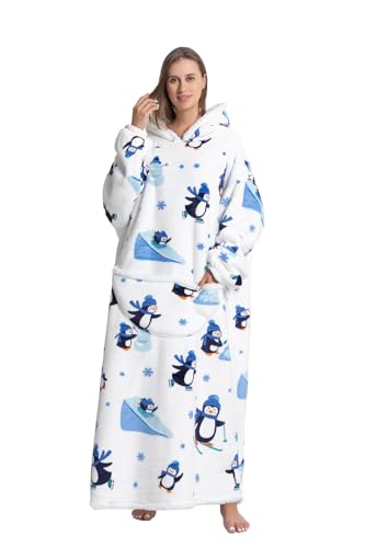 Kawoja Übergroße Hoodie Sweatshirt,Lange Hoodie Decke mit Kapuze,Super Weich und bequem Flanell Damen Kapuzenpullover,Kuscheldecke mit Ärmeln und Taschen für Erwachsene, Männer, Frauen, Teenager von Kawoja