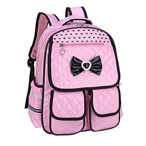 Kaxich Kinder Mädchen Rucksack Schulrucksack PU-Leder Prinzessin Stil Schultaschen Kinderrucksack für Teenage Maedchen 6-8 Jährige von Kaxich