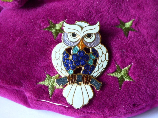 1980 Emaille Eulen Brosche - Geschenkidee 1980 Emaille Eulen Brosche - Geschenkidee von KaySueGems