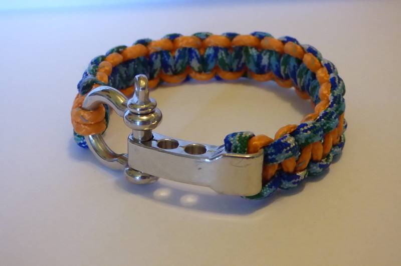 Hippie Boho Paracord Blau Und Orange Armband von KaySueGems