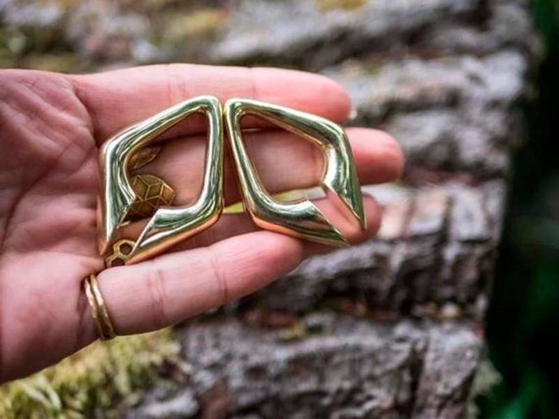 Dayak - Schlüsselloch-Ohrgewichte Ohrhänger Ohrstrecker Goldhänger Körperschmuck Gold-Ohrgewichte 00Ga 10 Mm Dayak - Schlüsselloch-Ohrgewichte Ohrhänger Ohrstrecker Goldhänger Körperschmuck Gold-Ohrgewichte 00Ga 10 Mm von KayaMovement