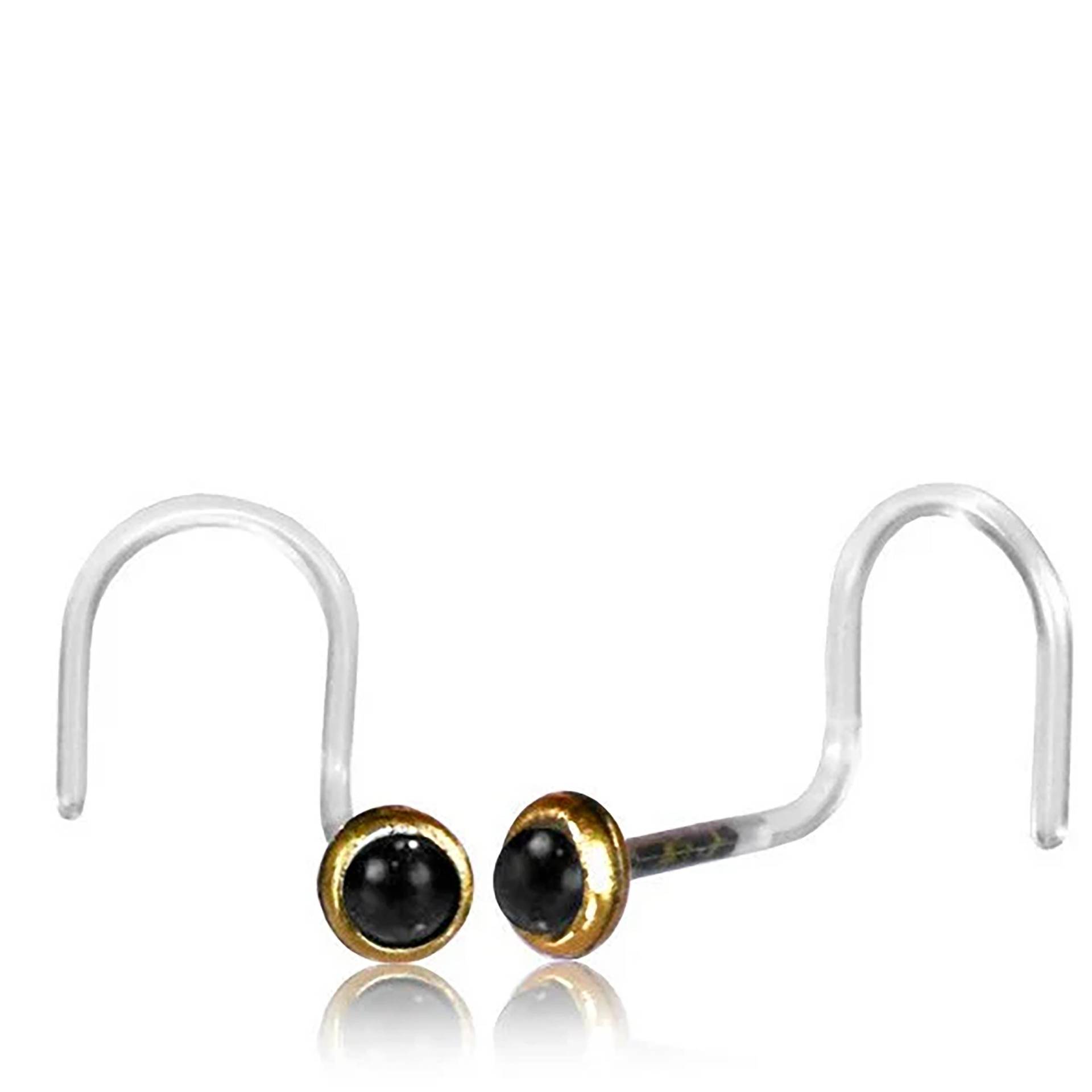 Onyx Edelstein, 0, 8mm Piercing, Bioflex Gold Nasenpiercing, Nostril Original Nasenpiercing Onyx Edelstein, 0, 8mm Piercing, Bioflex Gold Nasenpiercing, Nostril Original Nasenpiercing von KayaMovement