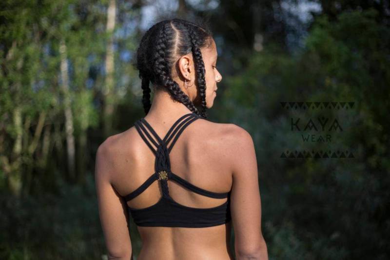 Bustier Flower Of Life Grün Weinrot Weiß Schwarz Yoga Sport Messing von KayaWearOnline