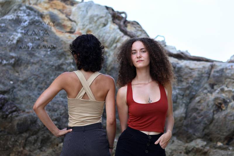 Crop Top | Crossed Back Viskose von KayaWearOnline