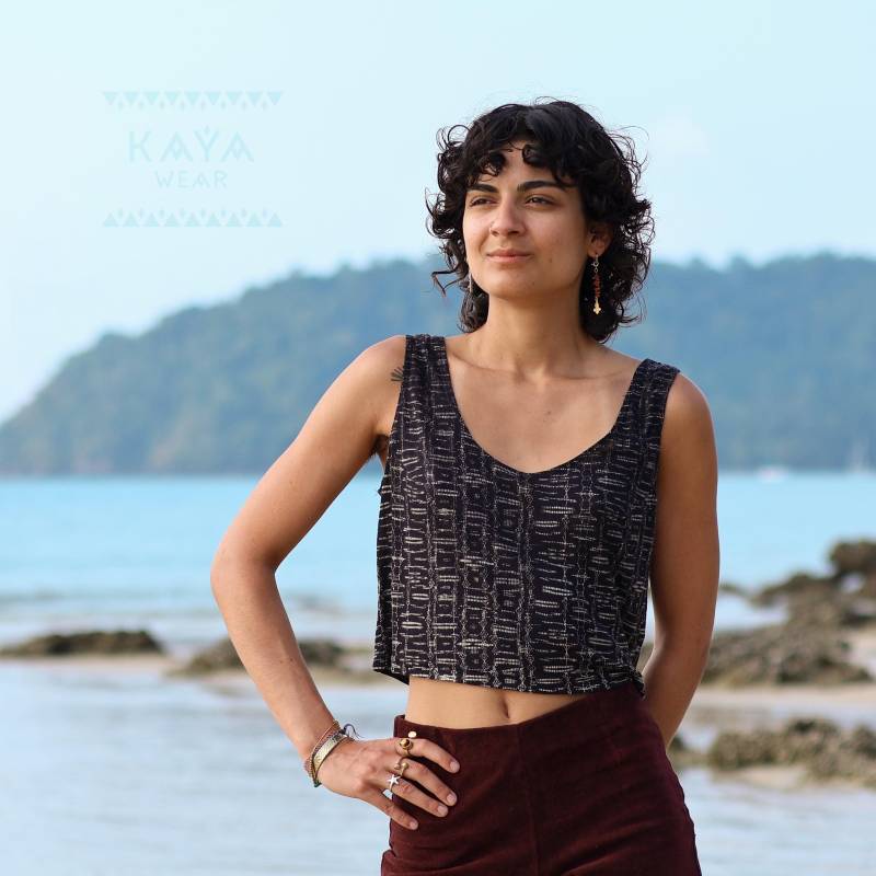 Crop Top | Light Viskose Gemustert Boho von KayaWearOnline
