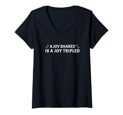 Damen A Joy Shared is A Joy Tripled Whitewater Kajak T-Shirt mit V-Ausschnitt Damen A Joy Shared is A Joy Tripled Whitewater Kajak T-Shirt mit V-Ausschnitt von Kayak Whitewater Kayaking Present