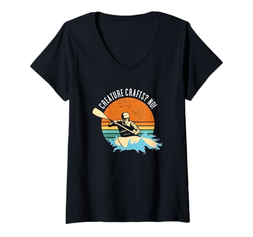 Damen Creature Crafts? Nein! Whitewater Kajakfahren T-Shirt mit V-Ausschnitt Damen Creature Crafts? Nein! Whitewater Kajakfahren T-Shirt mit V-Ausschnitt von Kayak Whitewater Kayaking Present