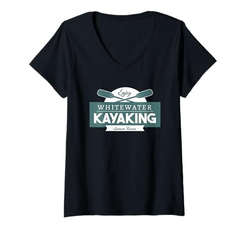 Damen Genießen Sie Wildwasser-Kajakfahren T-Shirt mit V-Ausschnitt Damen Genießen Sie Wildwasser-Kajakfahren T-Shirt mit V-Ausschnitt von Kayak Whitewater Kayaking Present