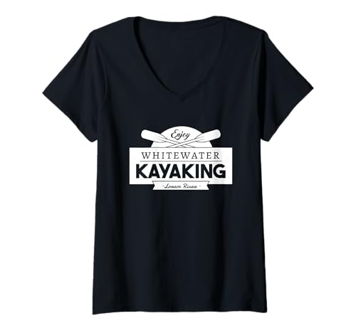 Damen Genießen Sie Wildwasser-Kajakfahren T-Shirt mit V-Ausschnitt Damen Genießen Sie Wildwasser-Kajakfahren T-Shirt mit V-Ausschnitt von Kayak Whitewater Kayaking Present
