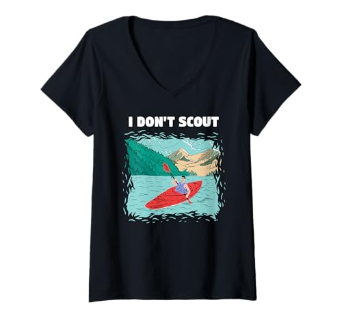 Damen I Don't Scout Whitewater Kajak T-Shirt mit V-Ausschnitt Damen I Don't Scout Whitewater Kajak T-Shirt mit V-Ausschnitt von Kayak Whitewater Kayaking Present