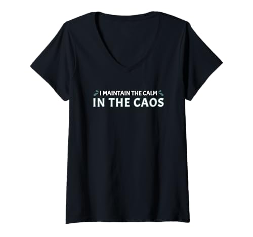 Damen Ich bewahre die Ruhe im Chaos T-Shirt mit V-Ausschnitt Damen Ich bewahre die Ruhe im Chaos T-Shirt mit V-Ausschnitt von Kayak Whitewater Kayaking Present