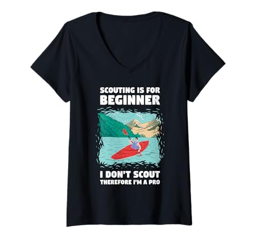 Damen Scouting is for Beginners - I'm A Pro Whitewater Kajak T-Shirt mit V-Ausschnitt Damen Scouting is for Beginners - I'm A Pro Whitewater Kajak T-Shirt mit V-Ausschnitt von Kayak Whitewater Kayaking Present