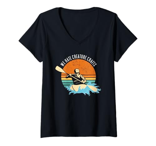 Damen We Hate Creature Crafts Whitewater Kajakfahren T-Shirt mit V-Ausschnitt Damen We Hate Creature Crafts Whitewater Kajakfahren T-Shirt mit V-Ausschnitt von Kayak Whitewater Kayaking Present