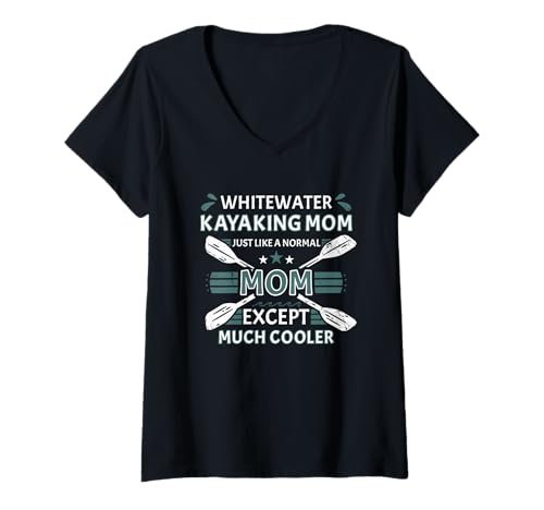 Damen Whitewater Kajak Mom Like A Normal Mom Except Much Cooler T-Shirt mit V-Ausschnitt Damen Whitewater Kajak Mom Like A Normal Mom Except Much Cooler T-Shirt mit V-Ausschnitt von Kayak Whitewater Kayaking Present