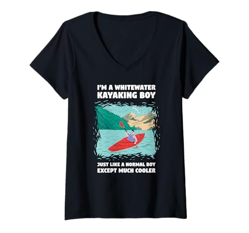 Damen Wildwasser-Kajak-Junge wie EIN normaler Junge außer viel Cooler T-Shirt mit V-Ausschnitt Damen Wildwasser-Kajak-Junge wie EIN normaler Junge außer viel Cooler T-Shirt mit V-Ausschnitt von Kayak Whitewater Kayaking Present