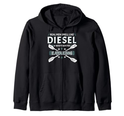 Echte Männer riechen wie Diesel & Wildwasser-Kajakfahren Kapuzenjacke Echte Männer riechen wie Diesel & Wildwasser-Kajakfahren Kapuzenjacke von Kayak Whitewater Kayaking Present