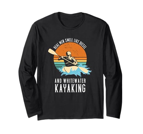 Echte Männer riechen wie Diesel & Wildwasser-Kajakfahren Langarmshirt Echte Männer riechen wie Diesel & Wildwasser-Kajakfahren Langarmshirt von Kayak Whitewater Kayaking Present