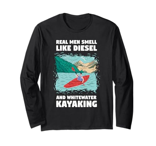 Echte Männer riechen wie Diesel & Wildwasser-Kajakfahren Langarmshirt Echte Männer riechen wie Diesel & Wildwasser-Kajakfahren Langarmshirt von Kayak Whitewater Kayaking Present