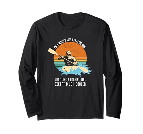 Weißwasser-Kajak-Mädchen wie normales Mädchen, außer viel Cooler Langarmshirt Weißwasser-Kajak-Mädchen wie normales Mädchen, außer viel Cooler Langarmshirt von Kayak Whitewater Kayaking Present