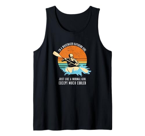 Weißwasser-Kajak-Mädchen wie normales Mädchen, außer viel Cooler Tank Top von Kayak Whitewater Kayaking Present