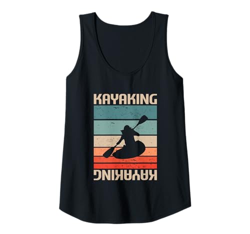 Damen Kajak-Kajak-Kajak, Retro-Vintage-Stil Tank Top von Kayaking Gift For A Kayaker