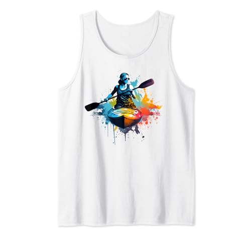 Bunte Kajak-Mädchen auf Womens Kajakfahren Tank Top Bunte Kajak-Mädchen auf Womens Kajakfahren Tank Top von Kayaking Women Kayaker Girl