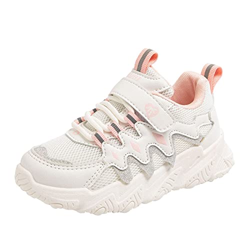 Hallenschuhe Kinder Mädchen Trainer Kleinkind Mädchen Turnschuhe Kleine Kinder Erste Wanderschuhe Atmungsaktive Leichte Freizeitschuhe (X-B-Pink, 34 Big Kids) von Kayferli