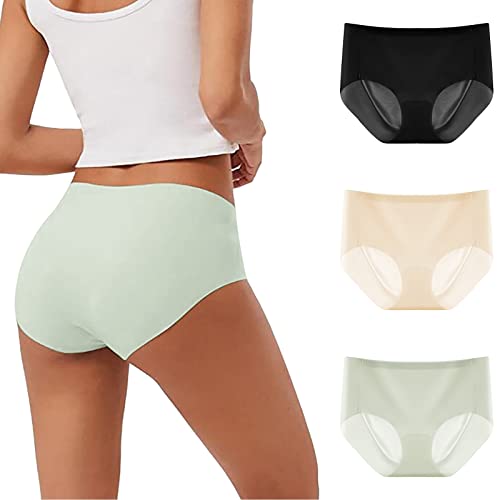 Kayferli Seamless Slips Damen Damen-Unterwäsche, gemischte Farben, 3er-Pack, nahtlos, aus Eisseide, beliebt, bequem, atmungsaktiv von Kayferli