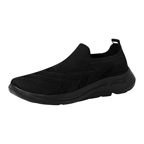 Kayferli Weiße Sneaker Damen und Herren Damen-Einzelschuhe Lässige Einzelschuhe Sportschuhe mit Kapuze Vielseitige Mesh-atmungsaktive Fly Woven-Schuhe Gesundheitsschuhe Damen (Black, 38) von Kayferli