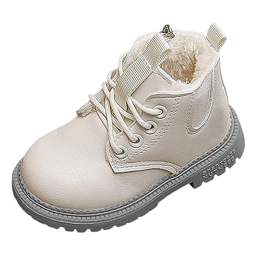 Kayferli Winterschuhe Mädchen Sweetheart Strawberry Plüsch Stiefel Mädchen Warme Winterstiefel Kinder Britische Mode Winterschuhe Kinder Bequeme Niedlich Winterschuhe Mädchen (Z-A-White, 24) von Kayferli
