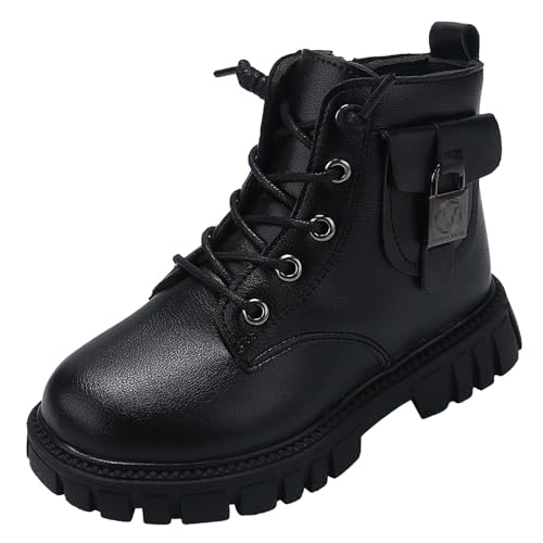 Kayferli Winterstiefel Mädchen Stiefel Mädchen mit Dicken Sohlen Winterschuhe Kinder Warme Winterstiefel Kinder Bequeme Winterschuhe Mädchen Boots Mädchen (Z-A-Black, 31) von Kayferli