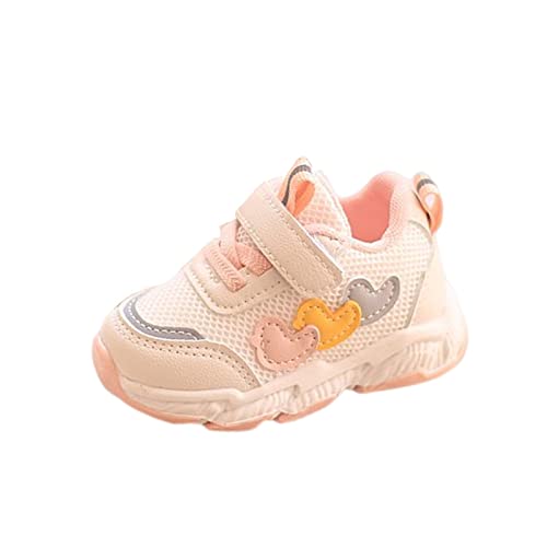 Turnschuhe Mädchen Kinder-Sport-Mesh-Schuhe, Unisex, Cartoon-Herz-Dekoration, für Kinder von 3 bis 18 Monaten Tennisschuhe Kinder (Pink, 23 Infant) von Kayferli