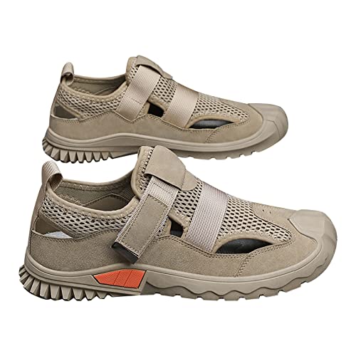 Weiße Sneaker Herren Netzschuhe, rutschfest, atmungsaktiv, Sport-Wanderschuhe, Reise-Wanderschuhe Schuhe Herren (Beige, 41) von Kayferli